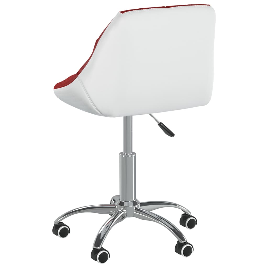 vidaXL drejelige spisebordsstole 4 stk. kunstlæder vinrød og hvid