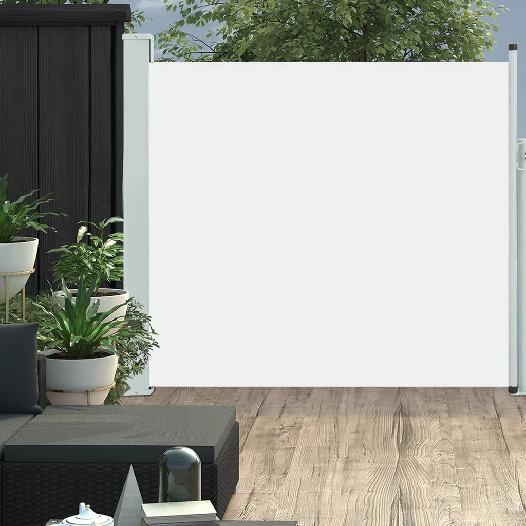 vidaXL sammenrullelig sidemarkise til terrassen 170x300 cm cremefarvet