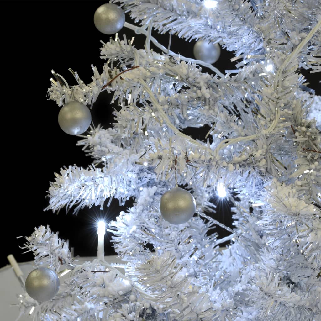 vidaXL juletræ med snefald paraplyfod 75 cm hvid