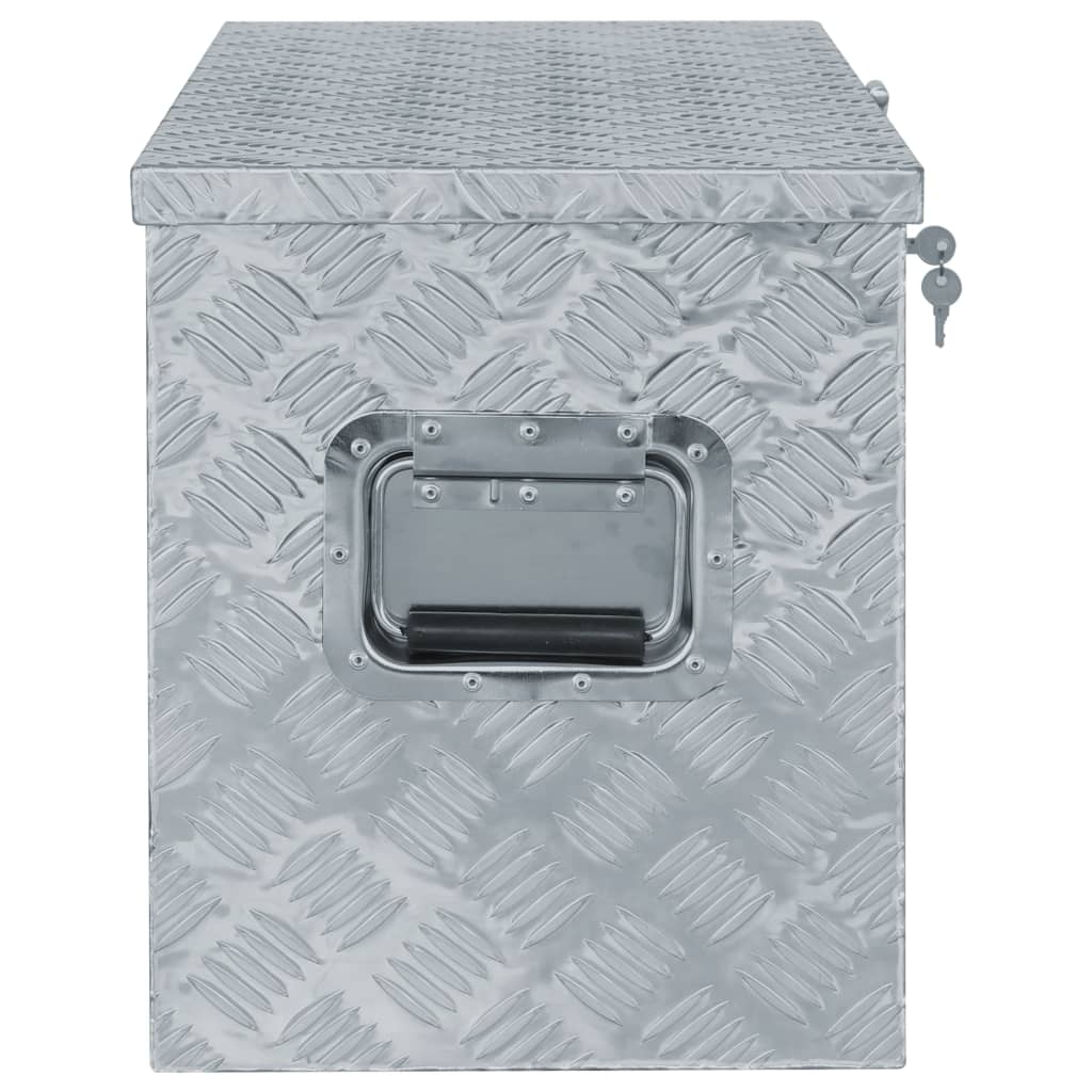 vidaXL aluminiumskasse 90,5 x 35 x 40 cm sølvfarvet