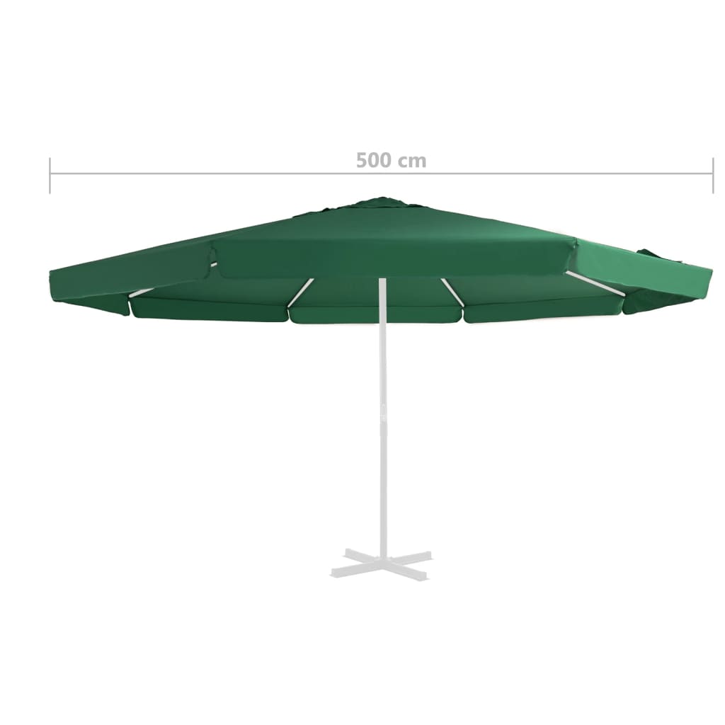 vidaXL udskiftningsdug til parasol 500 cm grøn