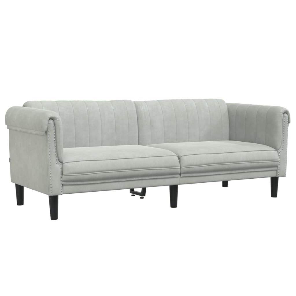 vidaXL 3-personers sofa velour lysegrå