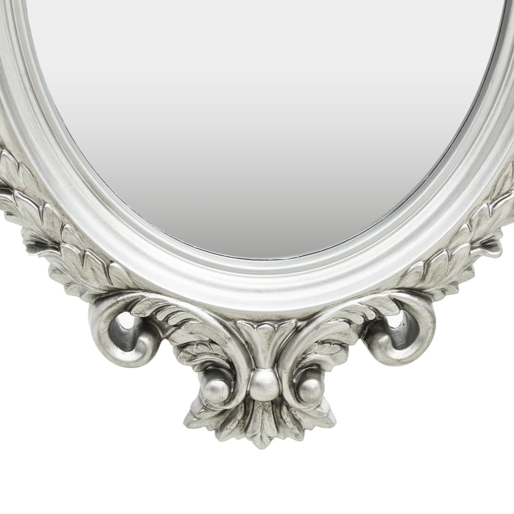 vidaXL vægspejl 56x76 cm slotstil sølvfarvet