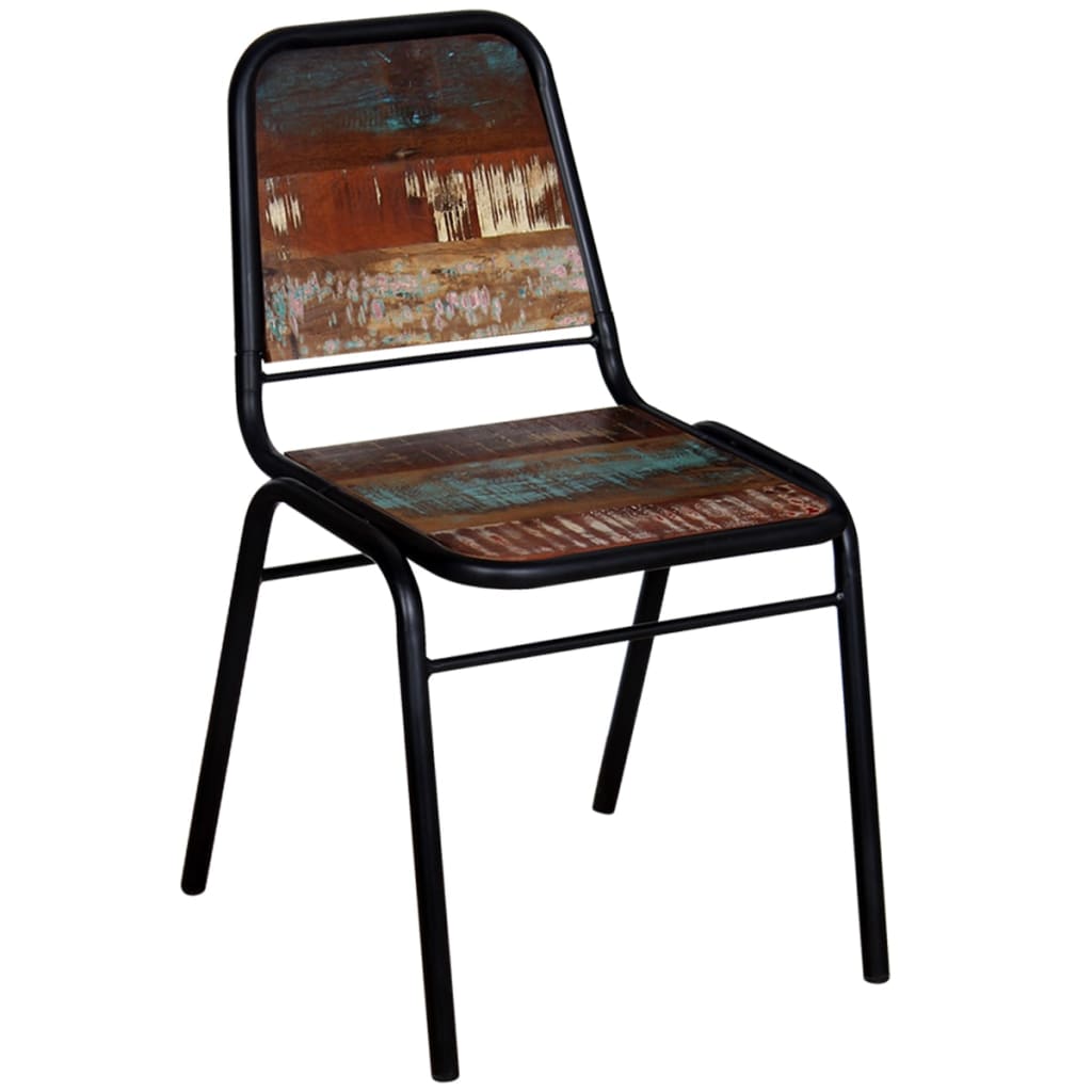 vidaXL spisebordsstole 4 stk. massivt genbrugstræ