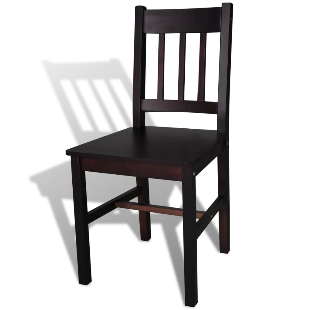 vidaXL spisebordsstole 4 stk. fyrretræ mørkebrun