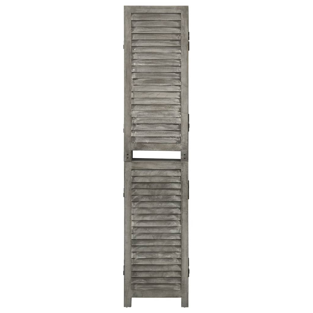 vidaXL 3-panels rumdeler 106,5x166 cm massivt træ grå