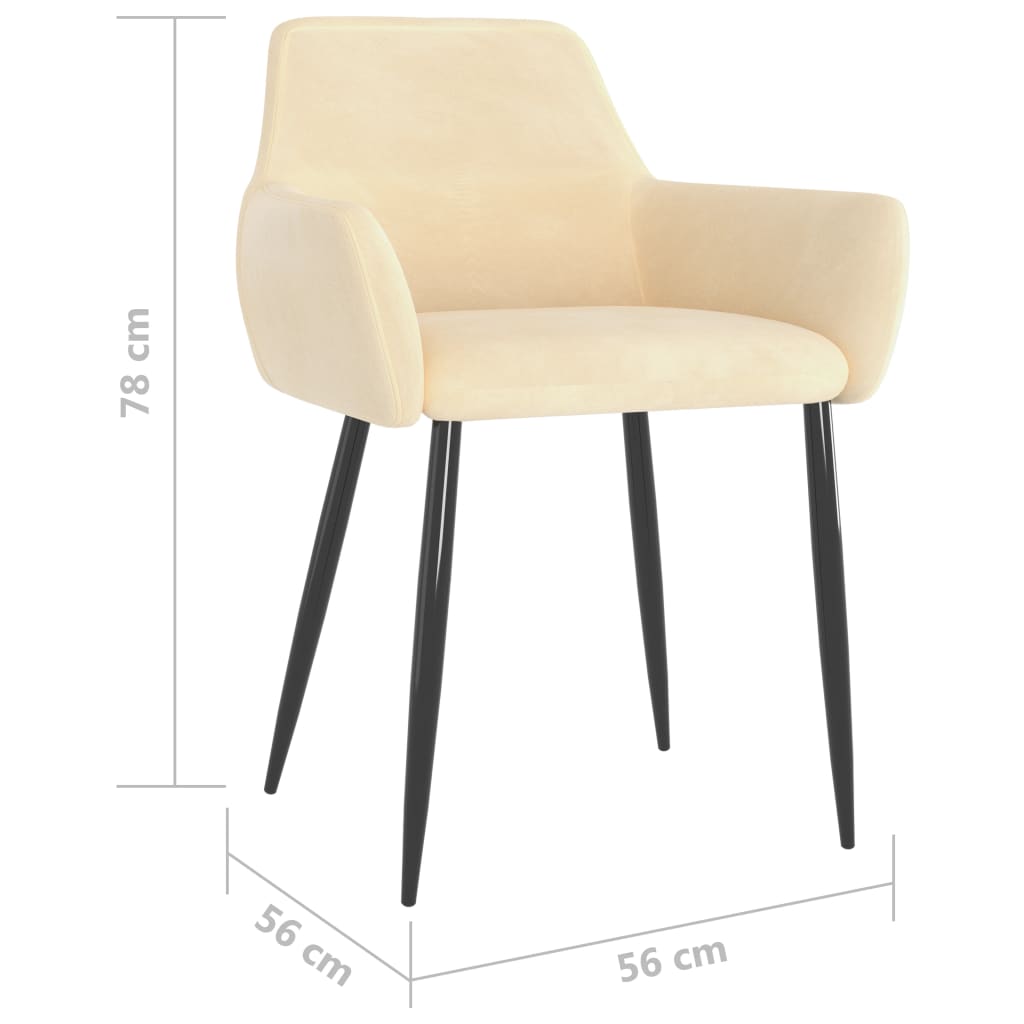 vidaXL spisebordsstole 4 stk. velour cremefarvet