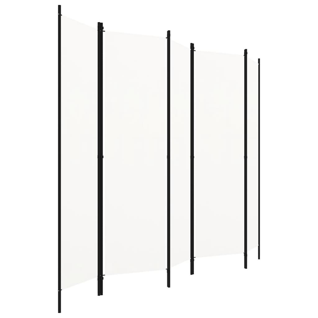 vidaXL 5-panels rumdeler 250 x 180 cm hvid