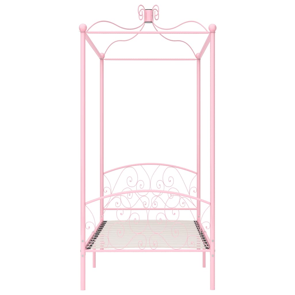 vidaXL sengestel til himmelseng 100 x 200 cm metal pink