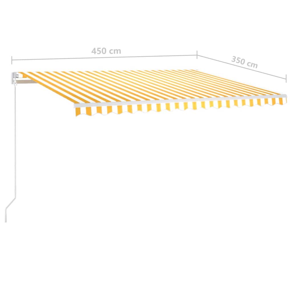 vidaXL markise m. stolper 4,5x3,5 m manuel betjening gul og hvid