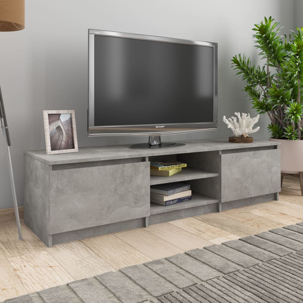 vidaXL tv-bord 140x40x35,5 cm konstrueret træ betongrå