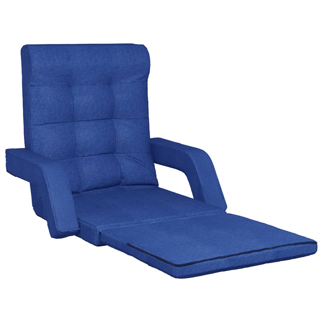 vidaXL foldbar gulvstol med sengefunktion stof blå