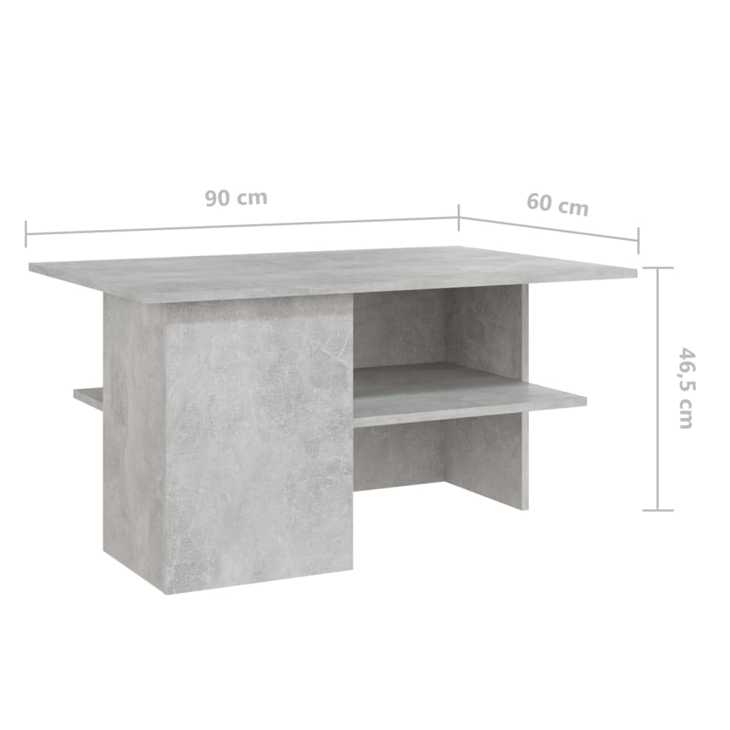 vidaXL sofabord 90x60x46,5 cm spånplade betongrå