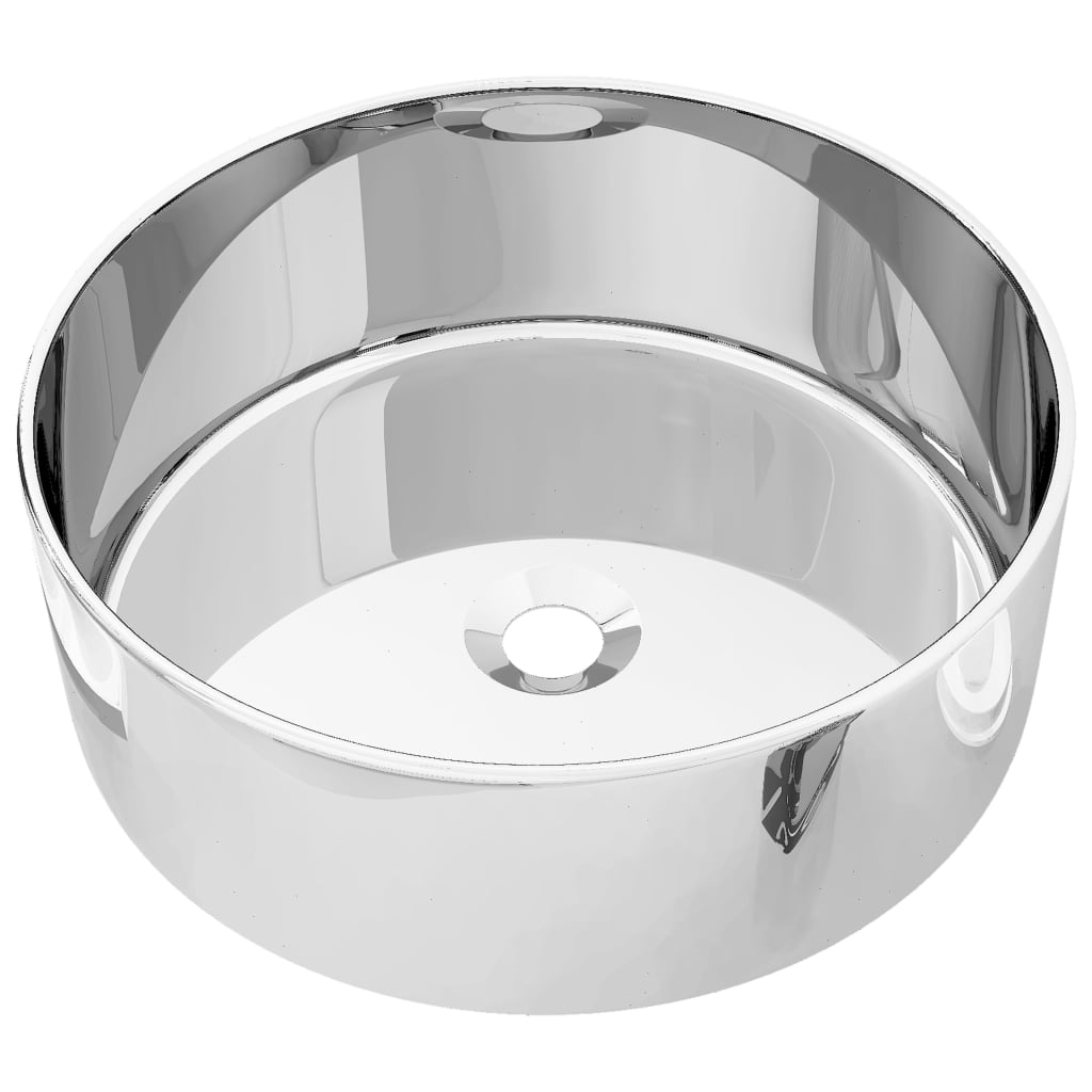 vidaXL håndvask 40 x 15 cm keramik sølvfarvet