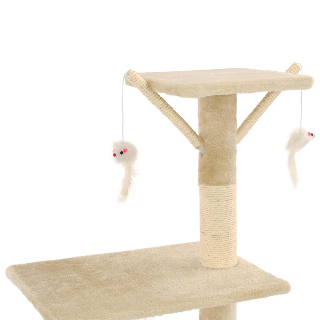 vidaXL kradsetræ til katte med sisal-kradsestolper 138 cm beige