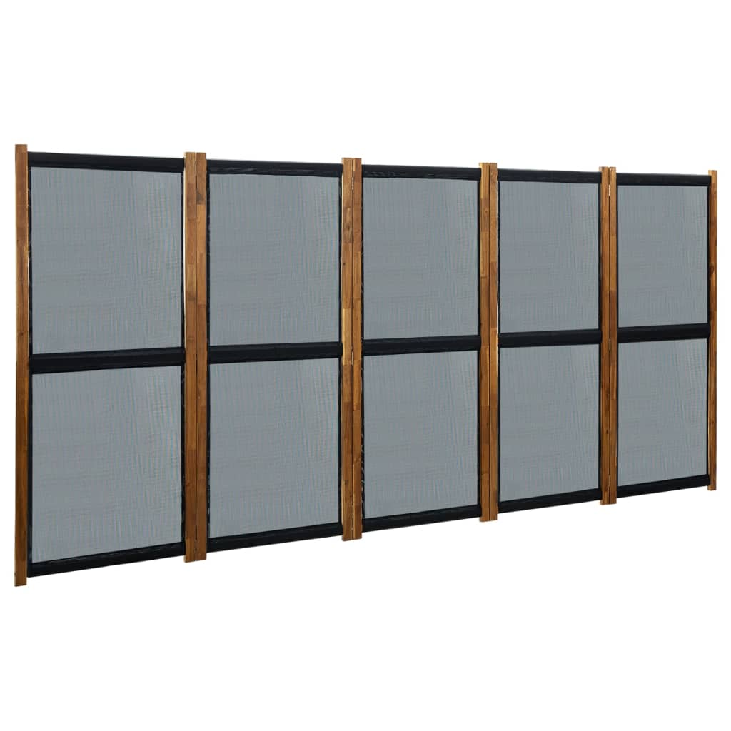 vidaXL 5-panels rumdeler 350x170 cm sort