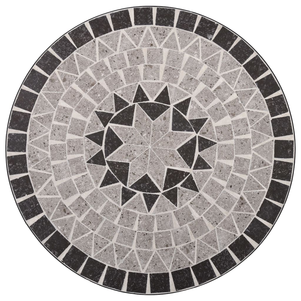 vidaXL bistrosæt 3 dele mosaikdesign keramiske fliser grå
