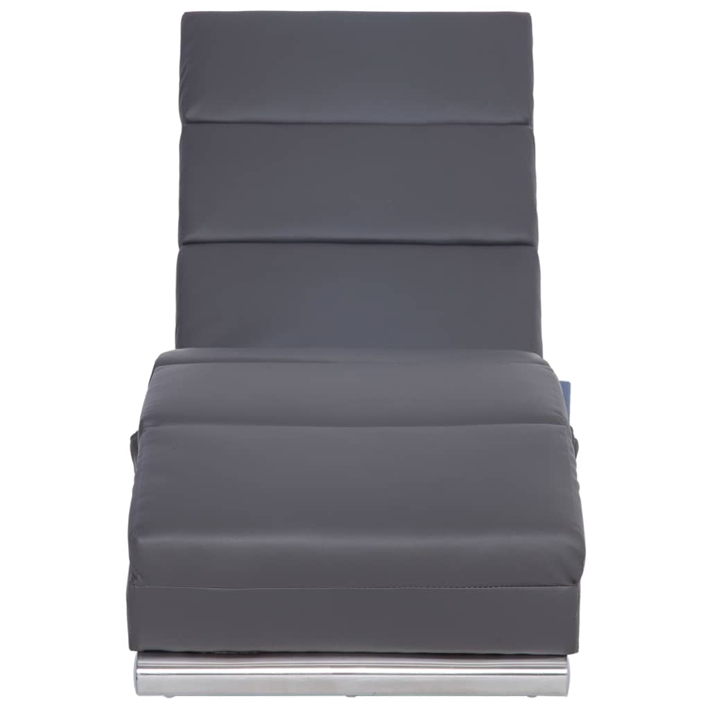 vidaXL chaiselong med massagefunktion kunstlæder grå