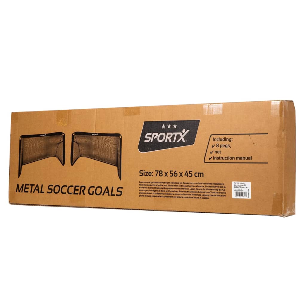 SportX fodboldmål 2 stk. 78x56x45 cm