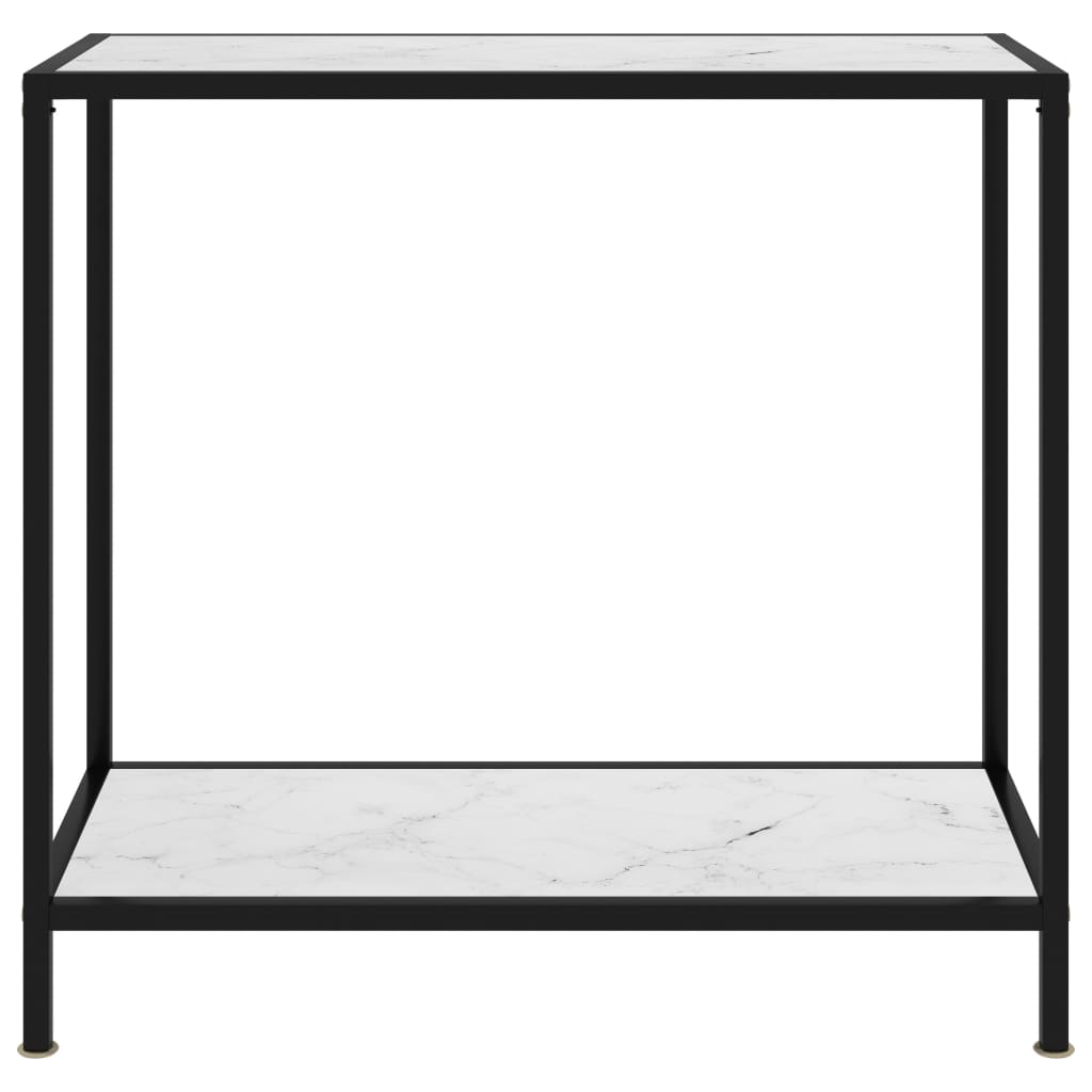 vidaXL konsolbord 80x35x75 cm hærdet glas hvid