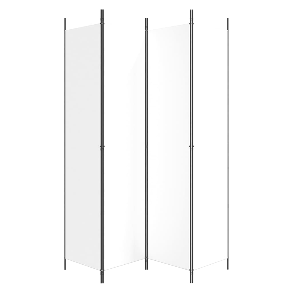 vidaXL 4-panels rumdeler 200x220 cm stof hvid