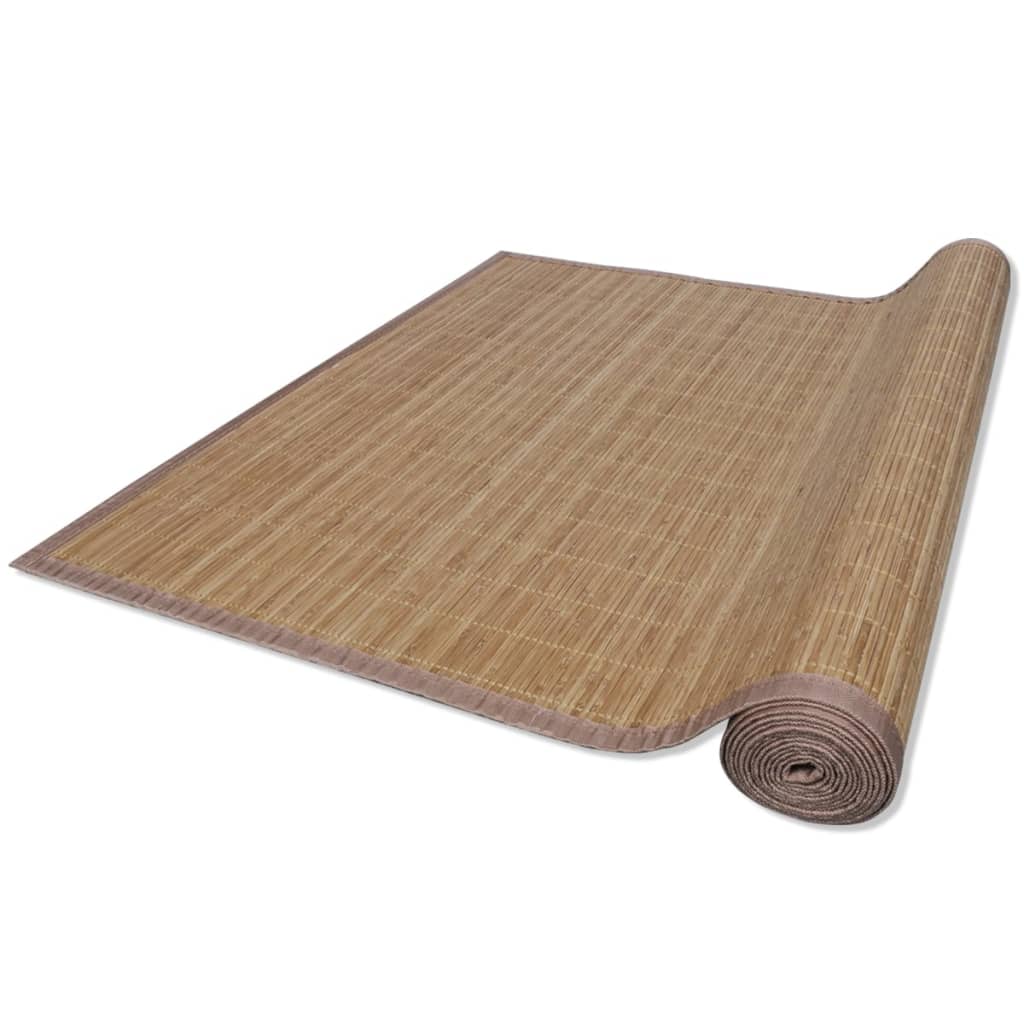 vidaXL gulvtæppe 120x180 cm rektangulært bambus brun