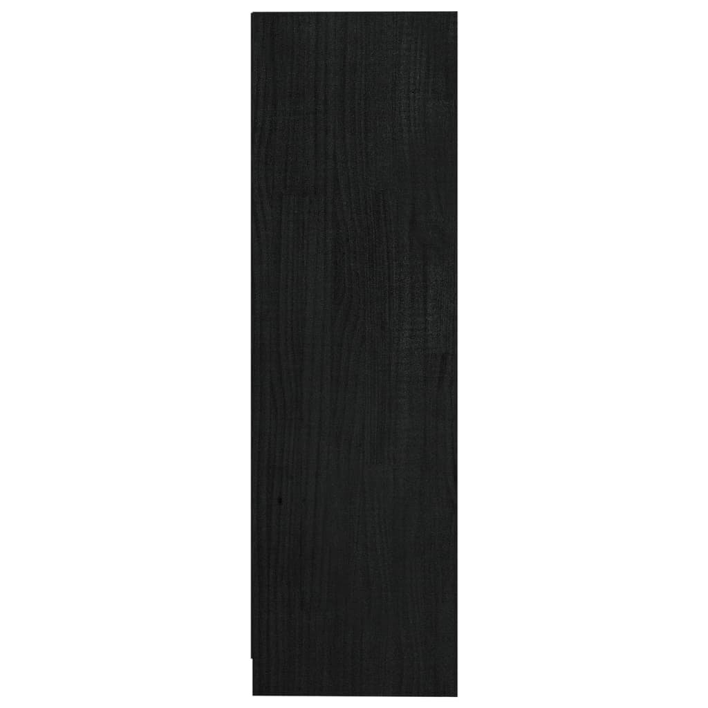 vidaXL bogskab/rumdeler 104x33,5x110 cm massivt fyrretræ sort