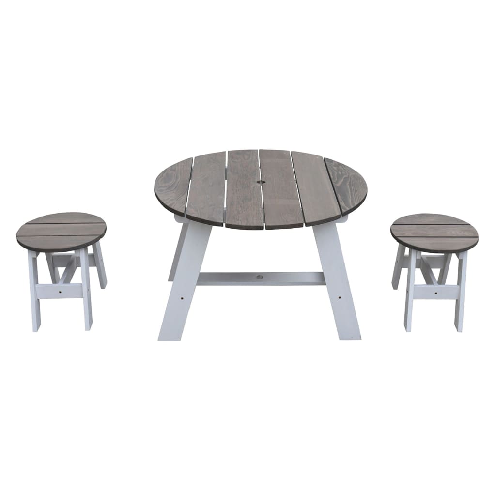 AXI picnicbordssæt til børn 3 dele grå og hvid