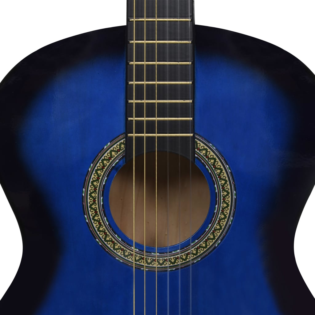 vidaXL klassisk guitar til begyndere 4/4 39" lindetræ blå