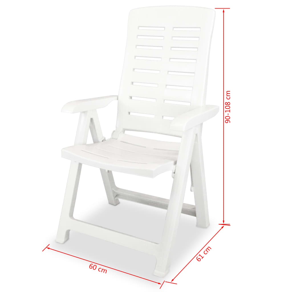 vidaXL havelænestole 4 stk. plastik hvid