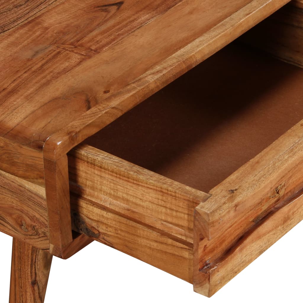 vidaXL sofabord i massivt træ med udskåret skuffe 100 x 50 x 40 cm