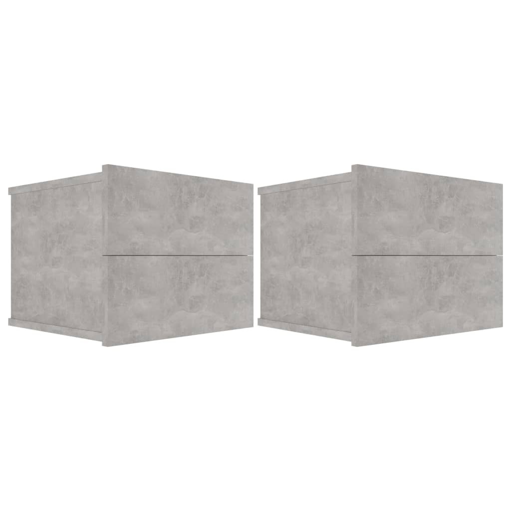 vidaXL sengeskabe 2 stk. 40x30x30 cm spånplade betongrå