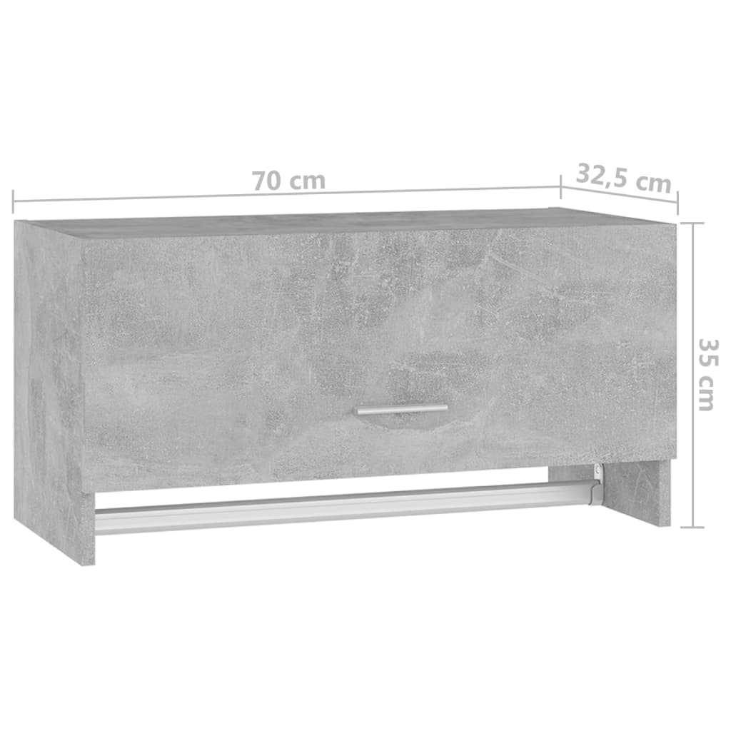 vidaXL garderobe 70x32,5x35 cm spånplade betongrå
