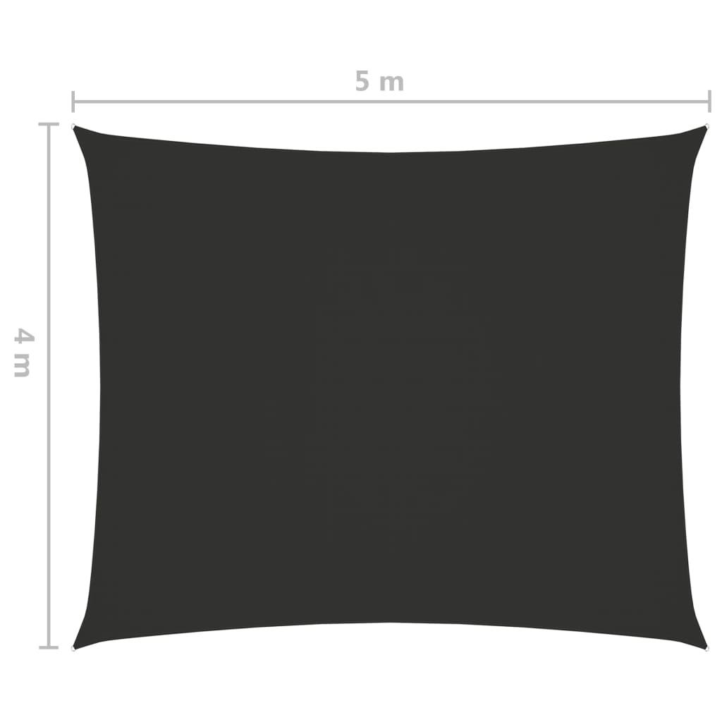 vidaXL solsejl 4x5 m rektangulær oxfordstof antracitgrå