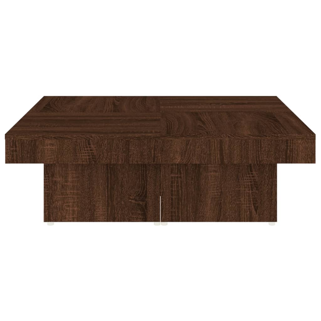 vidaXL sofabord 90x90x28 cm konstrueret træ brun egetræsfarve