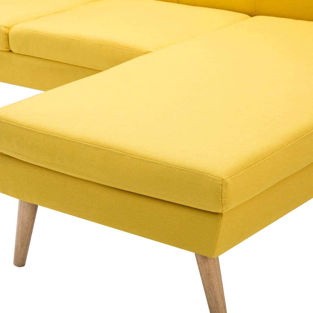 vidaXL L-formet sofa stofbetræk 186 x 136 x 79 cm gul