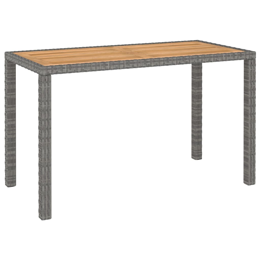 vidaXL udendørs spisebordssæt 6 dele polyrattan og akacietræ grå