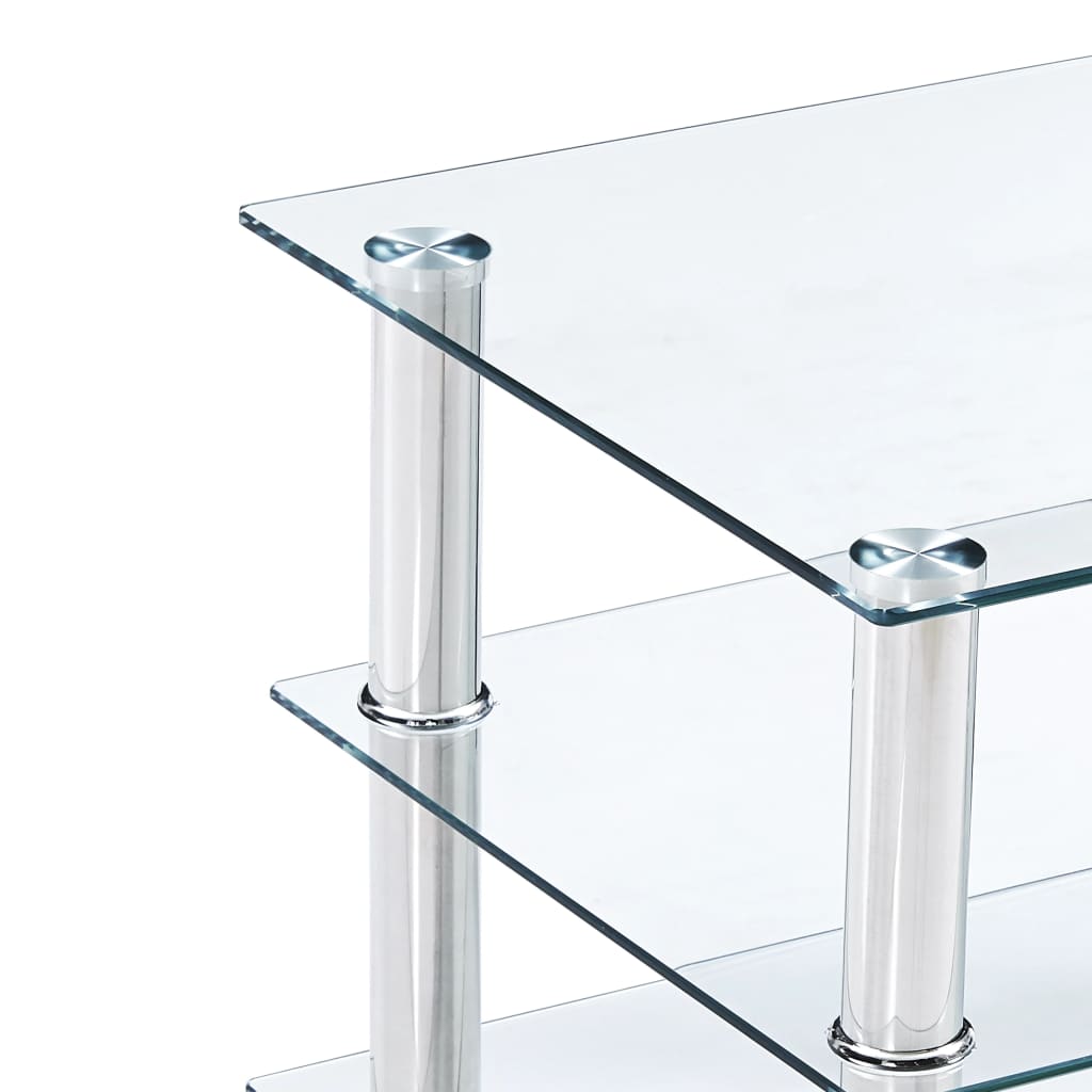 vidaXL tv-bord 150 x 40 x 40 cm hærdet glas transparent