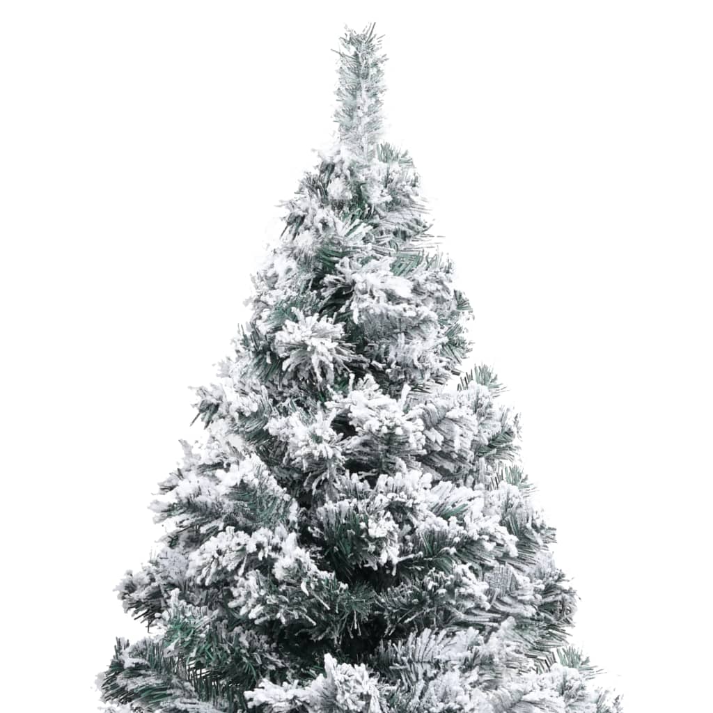 vidaXL kunstigt juletræ med lys og sne 210 cm grøn