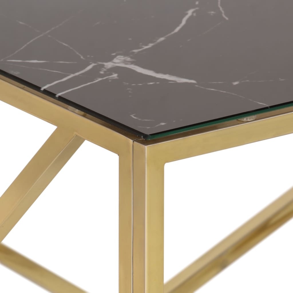 vidaXL sofabord rustfrit stål og hærdet glas guldfarvet