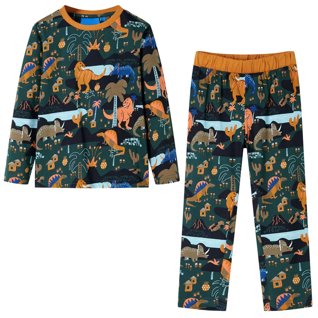 Pyjamas til børn str. 104 mørkegrøn