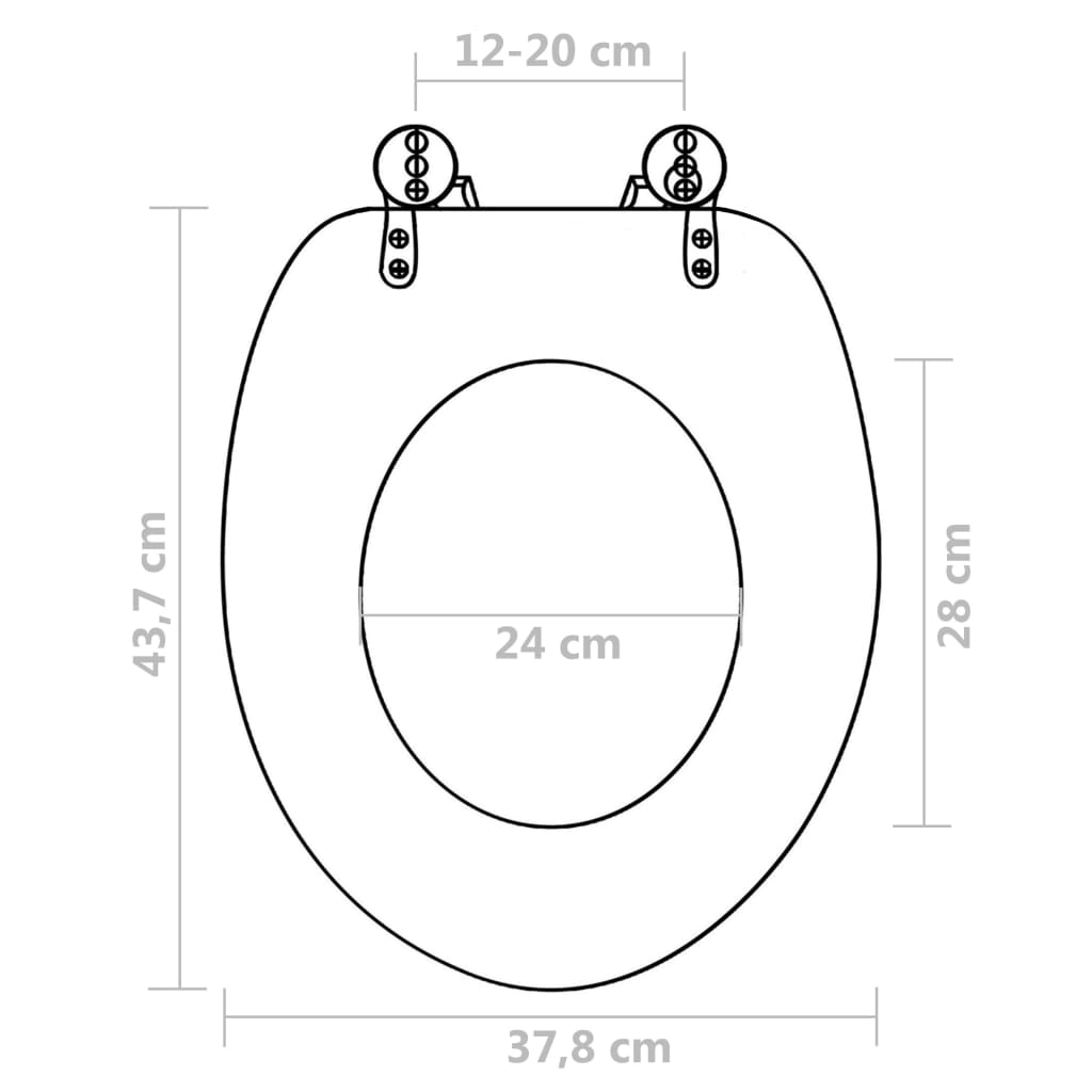 vidaXL toiletsæder med soft close-låg 2 stk. MDF stranddesign