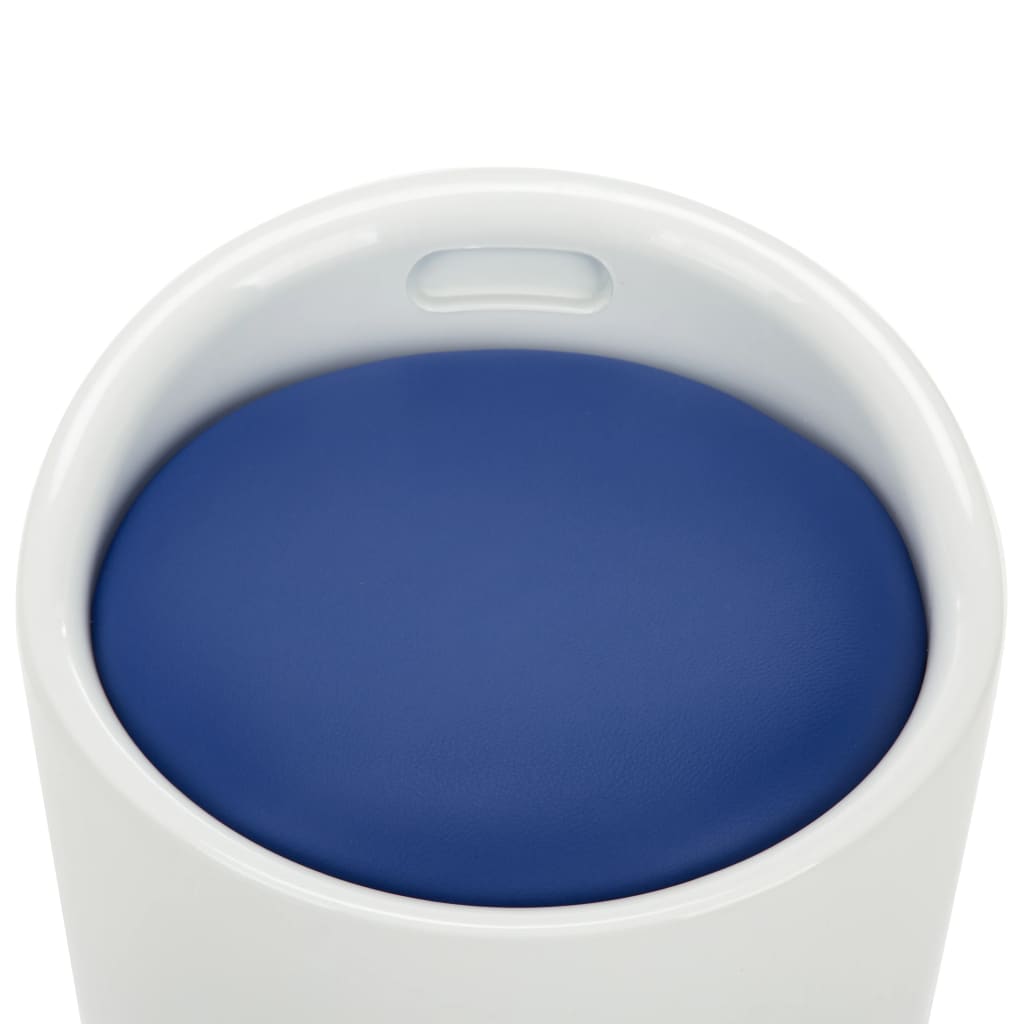 vidaXL opbevaringstaburet kunstlæder hvid og blå