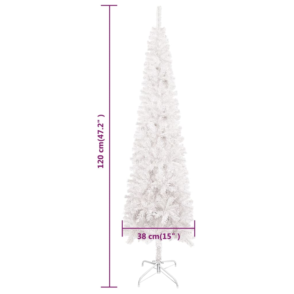 vidaXL smalt juletræ med lys og kuglesæt 120 cm hvid