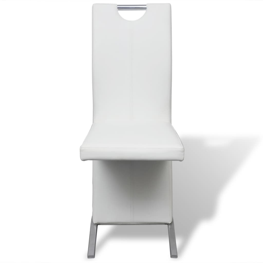 vidaXL spisebordsstole 2 stk. hvid kunstlæder