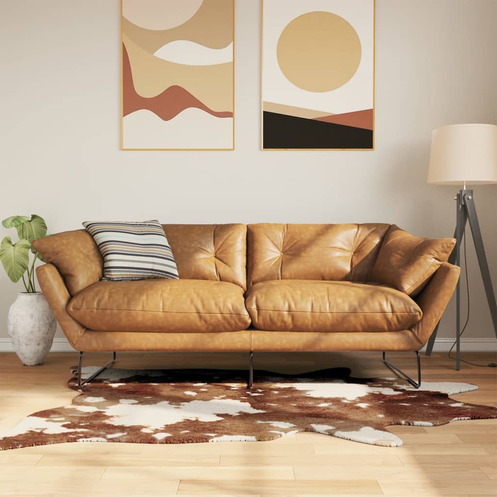 vidaXL gulvtæppe 120x170 cm vaskbart komønster brun og hvid
