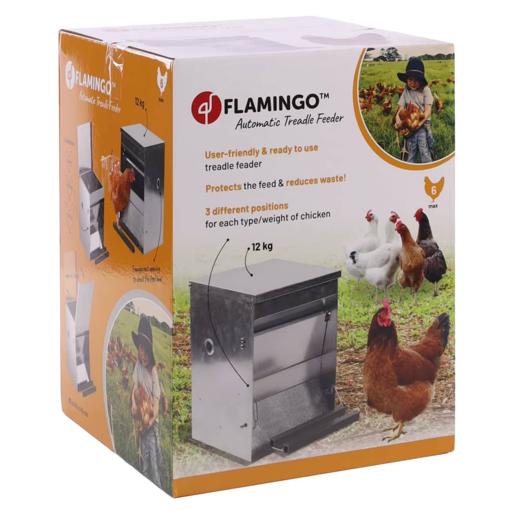 FLAMINGO automatisk foderautomat til høns Timo 12 kg