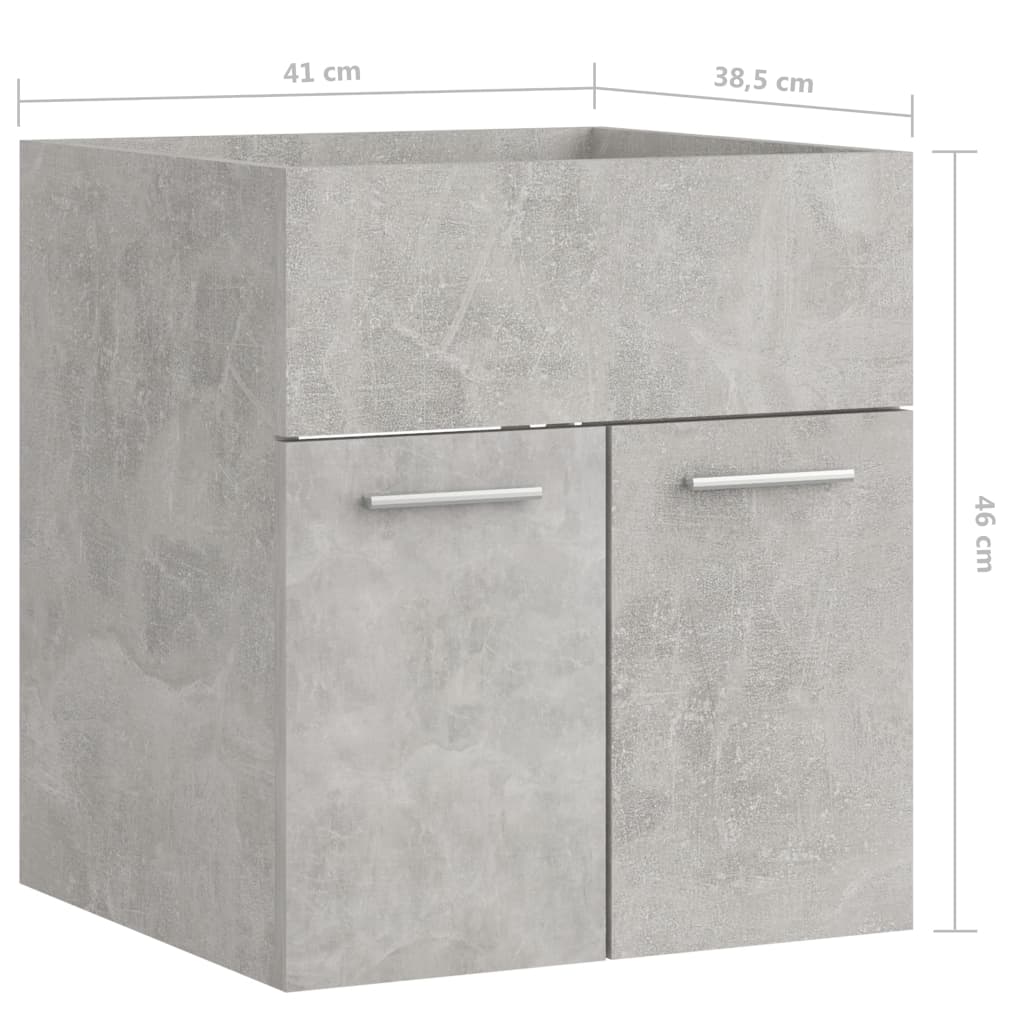vidaXL skab til håndvask 41x38,5x46 cm konstrueret træ betongrå