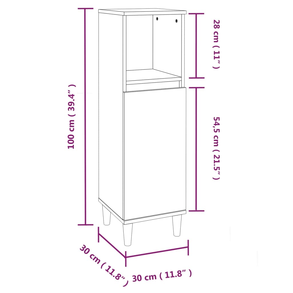 vidaXL møbelsæt til badeværelse 3 dele konstrueret træ hvid