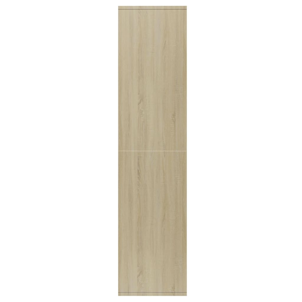 vidaXL bogreol/skænk 66x30x130 cm konstrueret træ hvid og sonoma-eg